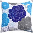 GobekUsa Blue Floral Cushion Cover 45x45cm for Modern Home Decor & Office Sofa