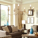 GobekUsa American Iron Chandelier Light for Living Room Kitchen Bedroom Study Candle Lighting
