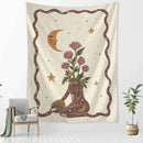 GobekUsa Botanical Girl Tarot Astrology Tapestry Wall Hanging for Boho Wicca Aesthetic Decor