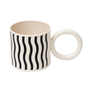 GobekUsa Korean Style Fatty Mug Splash Ink Plastic Cup Couple Coffee Tea Drinkware