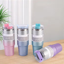 GobekUsa Double Wall Insulated Stainless Steel Water Bottle with Straw - Large Capacity Mug
