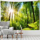 GobekUsa Bamboo Forest Pigeon Path Tapestry: Hippie Psychedelic Wall Hanging for Natural Home Decor