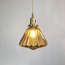 GobekUsa Brass Pumpkin LED Pendant Light - Japanese Style Bedroom Suspension