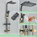 GobekUsa Gold Thermostatic Shower Faucet Set: Smart Digital Mixer, Wall Mounted Rainfall System