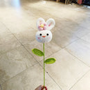 GobekUsa Knitted Sunflower & Rabbit Bouquet: Handmade Crochet DIY Home Decor & Gift