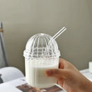 GobekUsa Clear Glass Bobo Cup Set with Glass Straw and Cover