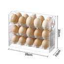 GobekUsa 30-Grid Egg Holder Dispenser for Refrigerator: Large Capacity Auto-Flip Container