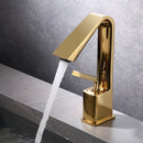 GobekUsa Brush Gold Basin Faucet Single Lever Hot Cold Mixer Sink Tap Vanity