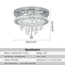 GobekUsa Crystal LED Ceiling Chandelier: Remote Dimming Round Lamp for Luxury Home Decor