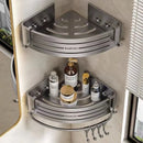 GobekUsa Corner Shelf with Towel Bar Hook, Aluminum Organizer for Bathroom and Kitchen