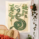 GobekUsa Celestial Snake Tapestry Wall Hanging - Hippie Botanical Dorm Decor
