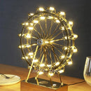 GobekUsa LED Ferris Wheel Table Lamp for Bedroom Decor Stainless Steel Night Light