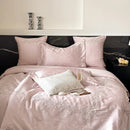 GobekUsa Jacquard 100s Egyptian Cotton Bedding Set: King Queen Ru Size Sheet Blanket Pillowcase