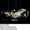 GobekUsa Leaf Branch Ceramic Chandelier | Modern Golden Lighting Fixture for Living Room