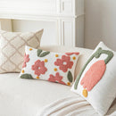GobekUsa Geometric Embroidery Beige Floor Pillow Cover for Living Room Sofa