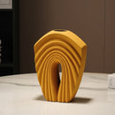 GobekUsa Geometric Folds Ceramic Flower Vase - Home Decor Handicrafts