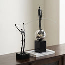 GobekUsa Human Figure Sculpture Acrobatics Art Decor Abstract Figurine Metal Handicrafts