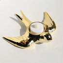 GobekUsa Golden Bird Ceramic Candle Holder Tray Wedding Decoration