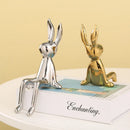 GobekUsa Gold Rabbit Ceramic Ornaments for Home & Office Decor