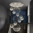 GobekUsa Crystal Chandelier Stair Pendant Lamp Living Room Lighting