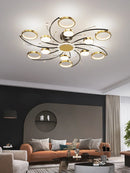 GobekUsa Gold Aluminum LED Chandelier with K9 Crystal, Luxury Pendant Lights for Home Décor