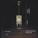 GobekUsa Crystal Bedhead Pendant Light for Master Bedroom, High-End Restaurant Chandelier