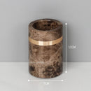 GobekUsa Emperador Dark Marble Bathroom Set: Toothbrush Holder, Soap Dispenser, Luxury Accessories