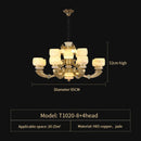 GobekUsa Chinese Jade Chandelier: Elegant All-Copper Lighting for Living Room, Bedroom, Dining Hall