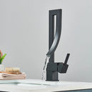GobekUsa Black Brass Waterfall Basin Faucet with Single Handle Mixer Tap