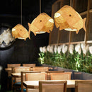 GobekUsa Bamboo Fish Art Pendant Lights - Nordic LED Fixture for Kitchen & Living Room