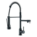 GobekUsa Black Kitchen Faucet Spring Pull Down Sprayer Dual Spout Nozzle Mixer Tap