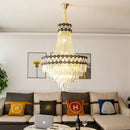 GobekUsa Crystal Chandelier Spiral Staircase Living Room Lamp Texture Design