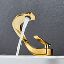 GobekUsa Gold Bathroom Faucet | Deck Mounted Sink Tap | Hot and Cold Basin Mixer