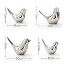 GobekUsa Golden Silver Bird Figurines Modern Ceramic Statues - Home Decor Wedding Gifts