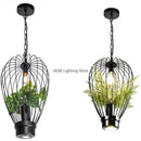 GobekUsa Industrial Style Planting Birdcage Chandelier Pendant Lamp