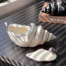 GobekUsa Conch Ashtray: Silver Plated, Windproof Ceramic, Smoking Accessories, Home & Office ******************************************************************************/