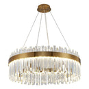 GobekUsa Crystal LED Chandelier: Elegant Gold Lighting for Dining Room
