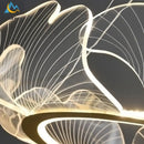 GobekUsa Lotus Leaf Acrylic LED Chandelier Pendant Light for Dining Room, Bedroom, Living Room