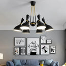 GobekUsa Nordic LED Multiple Head Chandelier - Black/White Iron Art - Living Room/Bedroom/Kitchen/Hotel