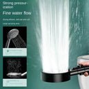 GobekUsa Black Round High Pressure Shower Head with 6 Modes & Water Stop Knobs