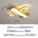 GobekUsa LED Wood Ceiling Light for Kids Room - Yellow/Blue Minimalist Design