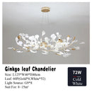 GobekUsa Ginkgo Leaf Chandelier LED Pendant Light for Living Dining Bedroom