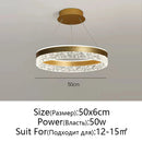 GobekUsa Crystal Rings LED Chandelier Black&White Frame