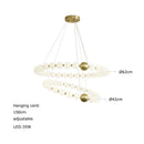 GobekUsa Love Gold Chrome Chandelier LED Suspension Lighting for Dinning Room