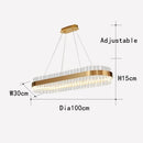 GobekUsa Crystal Chandelier LED Ring Lamp for Dining Living Room & Bedroom