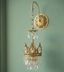 GobekUsa Crown Crystal Chandelier LED Pendant Light for Living Bedroom