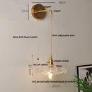 GobekUsa Clear Glass LED Wall Light with Pull Chain Switch for Modern Decor