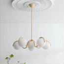 GobekUsa Bean Glass Pendant Light, red & cream, Minimalist Nordic Chandelier for Living Room, Bedroom, Dining & Study