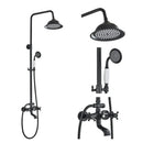 GobekUsa Black Brass Bath Shower Faucet Set with Handshower and Tub Spout