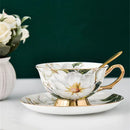 GobekUsa Bone China Tea Cup Set with Saucer Spoon - Elegant Black Tea Party Coffeeware